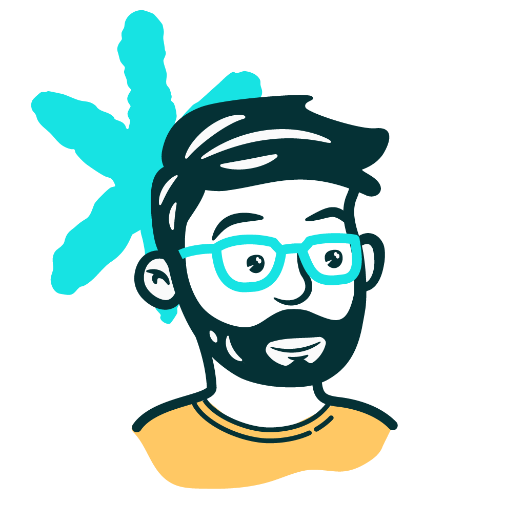 Portrait illustré de Julien Maurel, graphiste webdesigner freelance à Toulouse – image de présentation utilisée sur Apple Plans et le site julien-maurel.fr