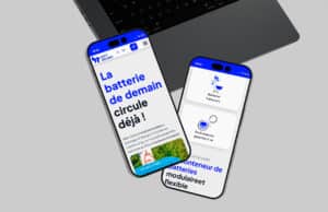 Version mobile du site internet Batt-Reload, avec une hiérarchie visuelle claire, responsive et fluide, réalisée par un graphiste webdesigner freelance à Toulouse.