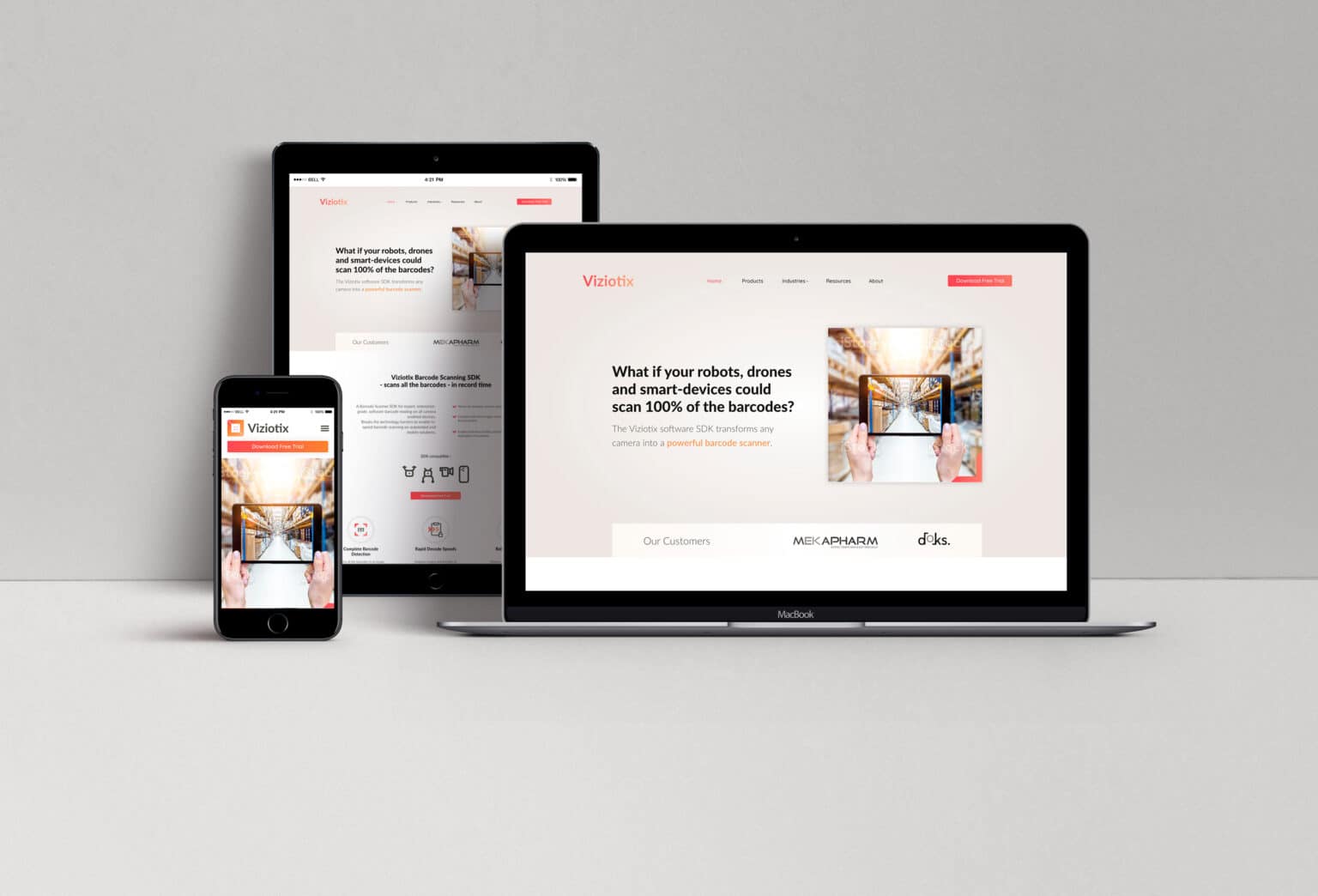 Mockup du site web Viziotix conçu par Julien Maurel – création graphique sur Adobe XD et intégration WordPress Elementor