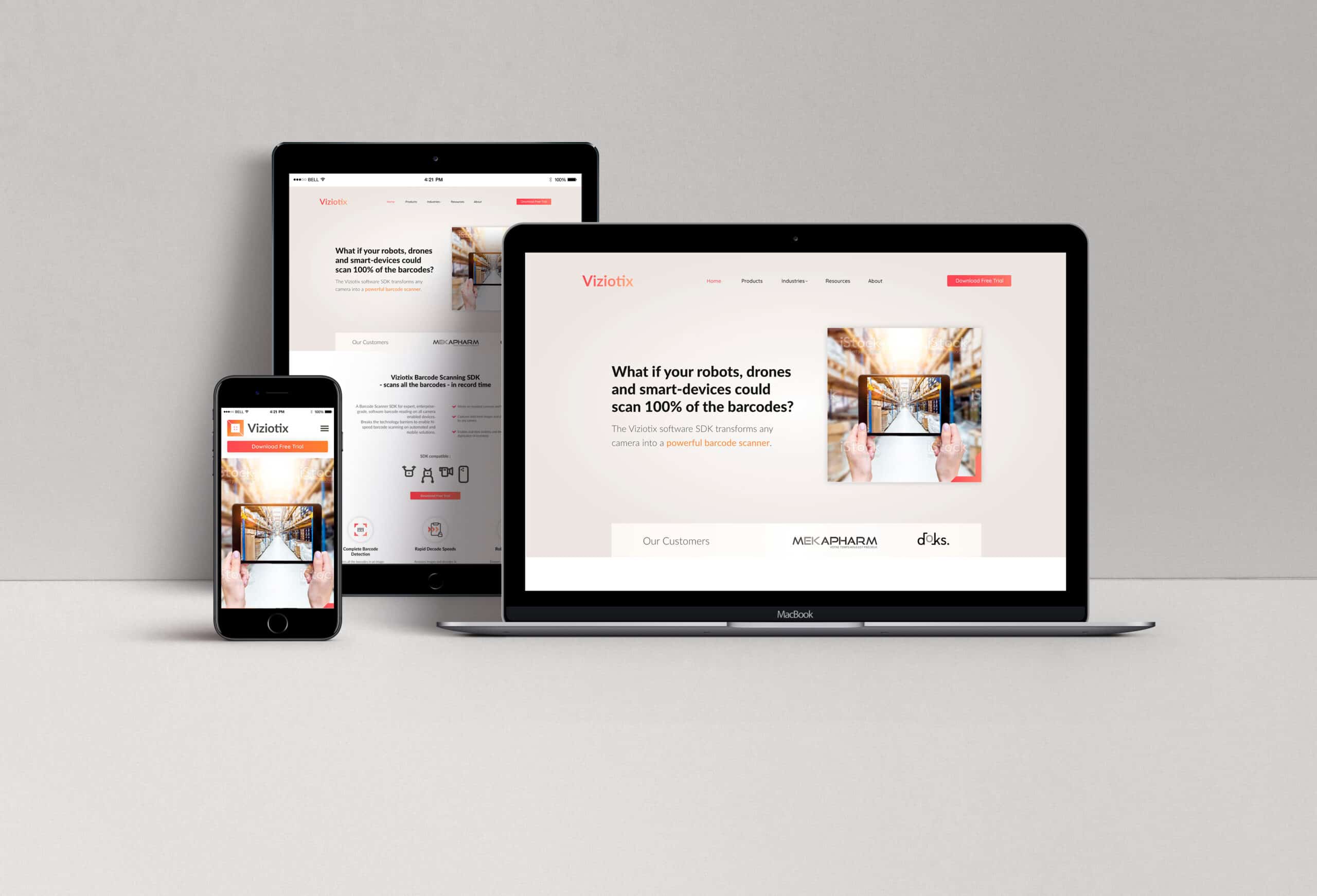 Mockup du site web Viziotix conçu par Julien Maurel – création graphique sur Adobe XD et intégration WordPress Elementor