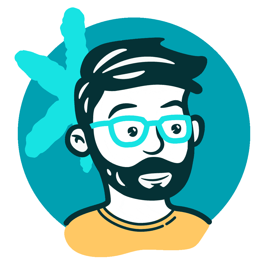 Portrait illustré de Julien Maurel, graphiste webdesigner freelance à Toulouse, spécialisé en identité visuelle, création de sites internet et tous supports de communication