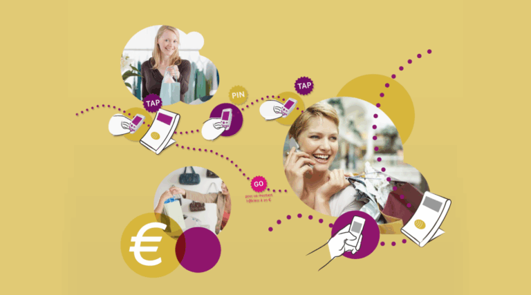 Détail visuel brochure AEPM – Communication sur le paiement sans contact (2010)aDétail graphique de la brochure créée par Julien Maurel, graphiste à Toulouse, pour l’AEPM en 2010 afin d’illustrer le paiement mobile sans contact.